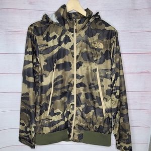 Northface Camo Windbreaker Hooded Jacket Mens Large